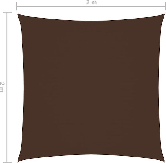 vidaXL Квадрат Shade Sail Кафяв С парчета & с PU покритие 2x2m