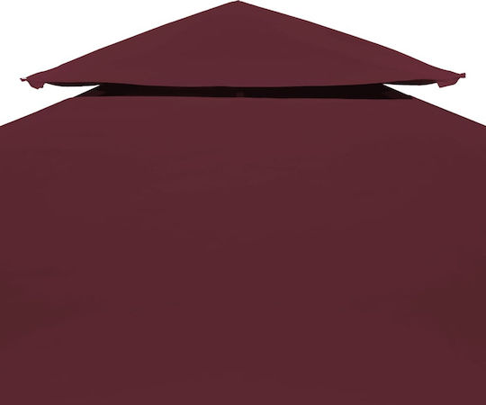 vidaXL Acoperiș Pentru Foișor 2 Niveluri 310gr/m² Burgundy Cu Acoperire PVC 3x4m