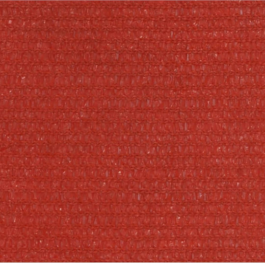 vidaXL Square Shade Sail Red With Hoop 5x5m 160gr/m²