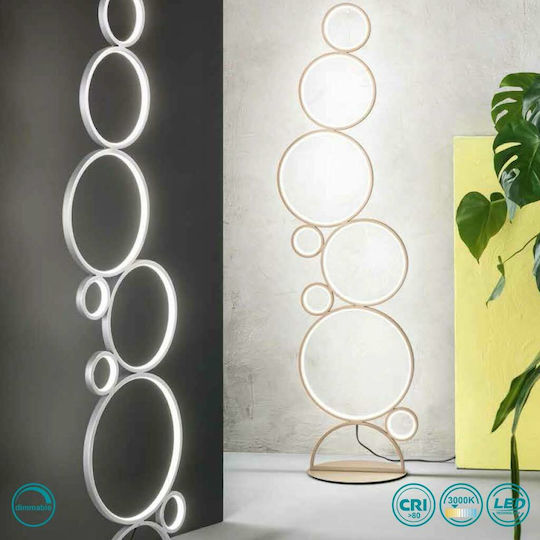 Ondaluce LED Floor Lamp H160xW44.5cm. with Warm White Light Gold