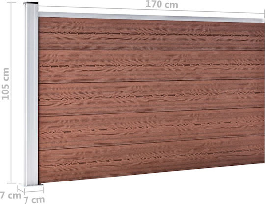 vidaXL Fence Panel Brown from WPC Fence Panel from WPC in Brown Color 1.05x1.8m