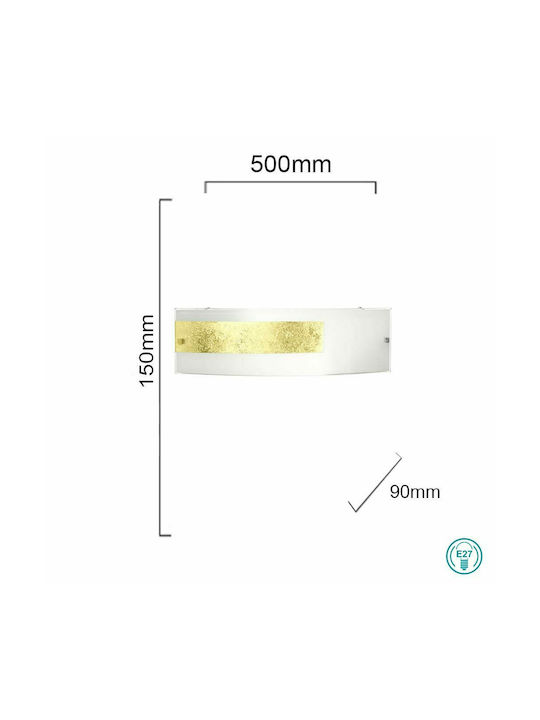 Ondaluce Ceiling Mount Light 50cm Gold with Socket E27