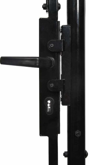 vidaXL Metal Fence Gate with Spears in Black Color 75cm x 1.0m