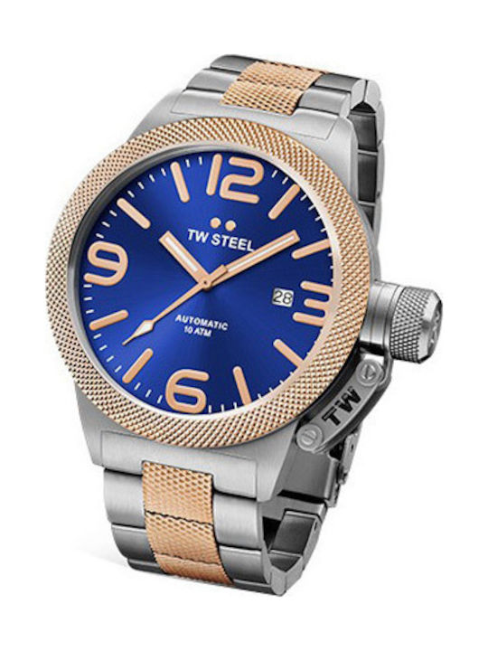 TW Steel Watch Automatic with Silver Metal Bracelet