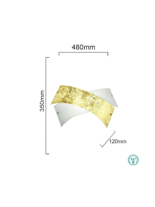 Ondaluce Pl.Flake/Md-Fo Ceiling Mount Light 48cm Gold with Socket E27