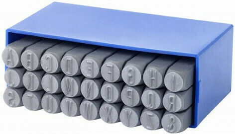 Donges Embossed Letters Latin Alphabet 6mm 30-530006-0 Stamped Letters Hand Tool Set 27pcs
