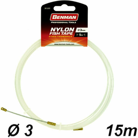 Benman Plastic Electrician Fish Tape with Steady Edges 3mm/15m