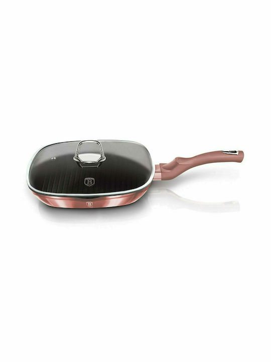 Berlinger Haus i-Rose Collection Grill With Lid made of Aluminum with Stone Coating 28cm
