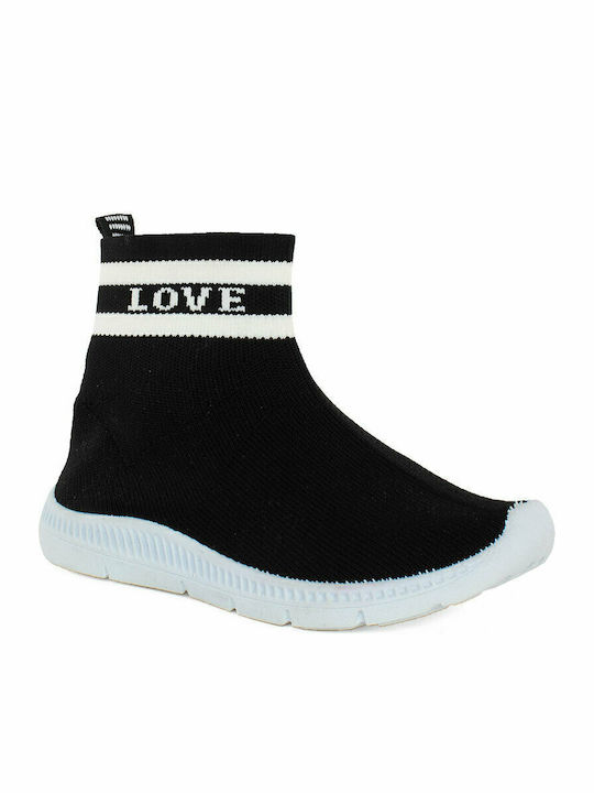 Kinder Sneakers Hoch Slip-on Schwarz