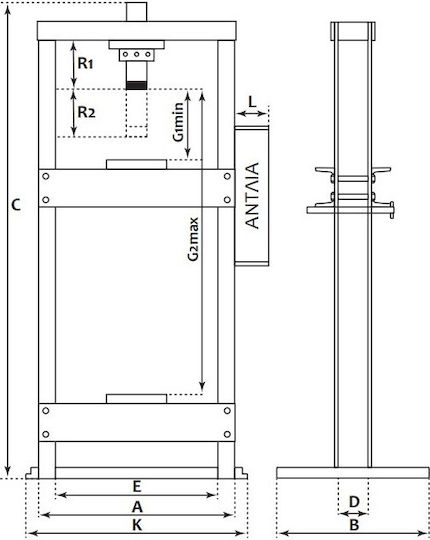 Express ΕSP-10B Υδραυλική Πρέσα Συνεργείου με Μέγιστη Πίεση έως 10 Τόνους
