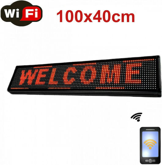 LED скролиращ панел Едностранно WiFi 100x40см Червено