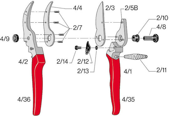 Felco 4 Pruning Shears Length 21cm with Maximum Cutting Diameter 25mm