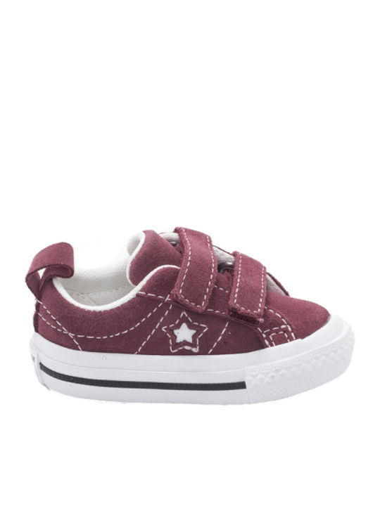 One Star ALL STAR Adidași Copii Cu Închidere Hoop & Loop Burgundia