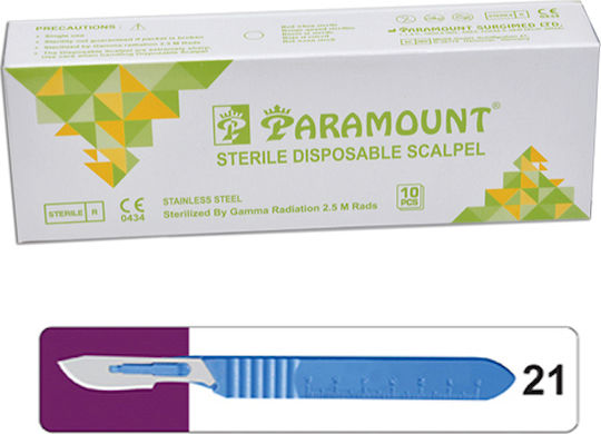 Medical Scalpel with Handle No21 21NS 10 Pieces