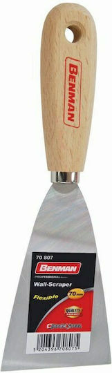Benman Handle Joint Knife Metallicός 60mm with Wooden Handle 70806