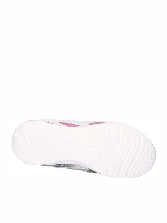 Lighted Bungee & Strap Παιδικά Sneakers με Σκρατς & Φωτάκια Ασημί