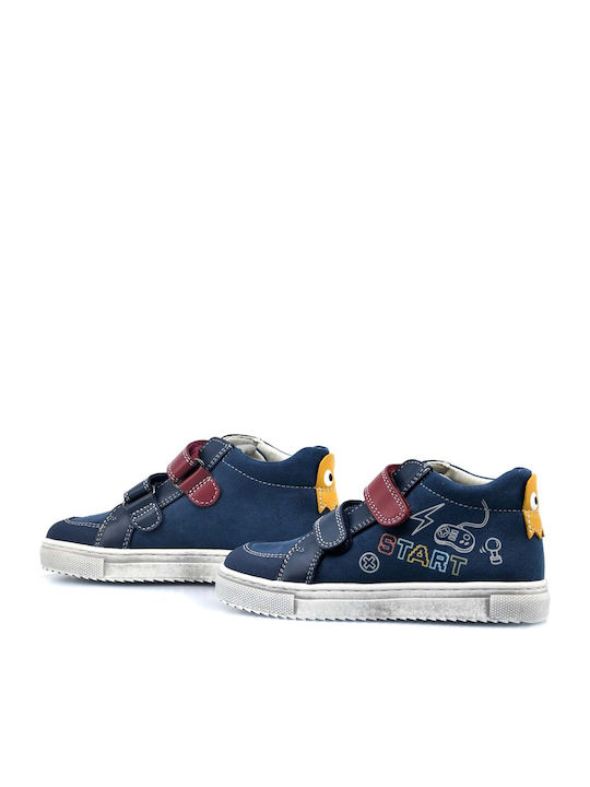 Παιδικά Sneakers High Ανατομικά με Σκρατς Μπλε