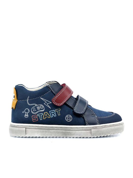 Παιδικά Sneakers High Ανατομικά με Σκρατς Μπλε