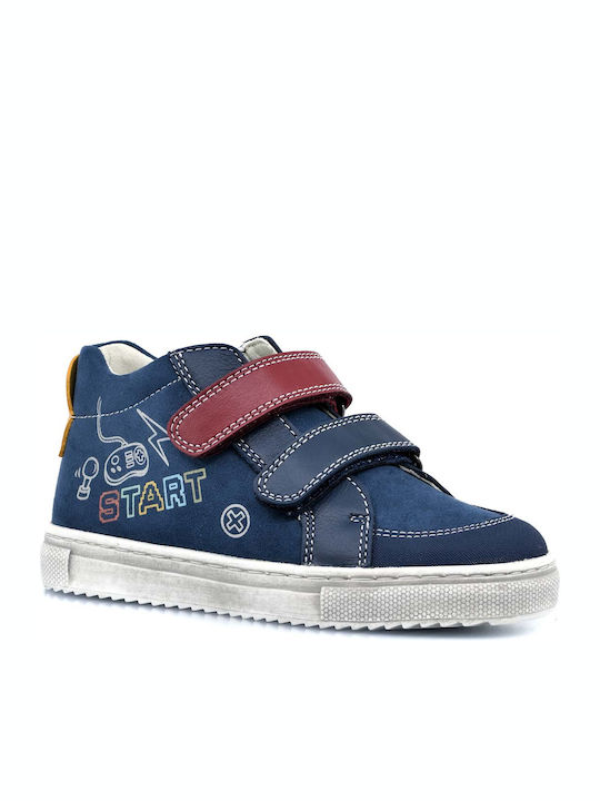 Παιδικά Sneakers High Ανατομικά με Σκρατς Μπλε