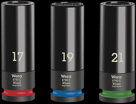 Wera Nüsse Pneumatisch Sechskant mit Vierkant-Antrieb 1/2" Set 3Stück