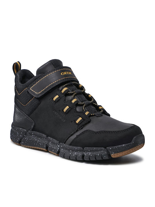 Flexyper ABX Παιδικά Sneakers High Ανατομικά με Σκρατς Μαύρα