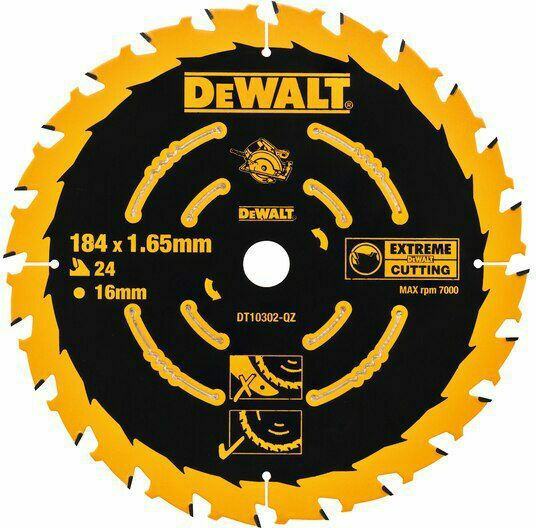 DEWALT Диск за рязане с 24 Зъба 184мм