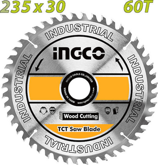 Ingco Disc de tăiere Lemn cu 60 Dinti 235mm