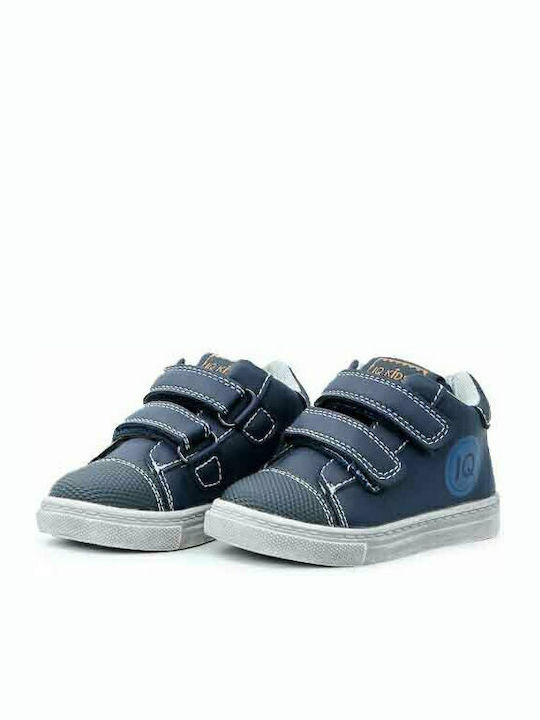 Pedro 135 Παιδικά Sneakers High Ανατομικά με Σκρατς Navy Μπλε