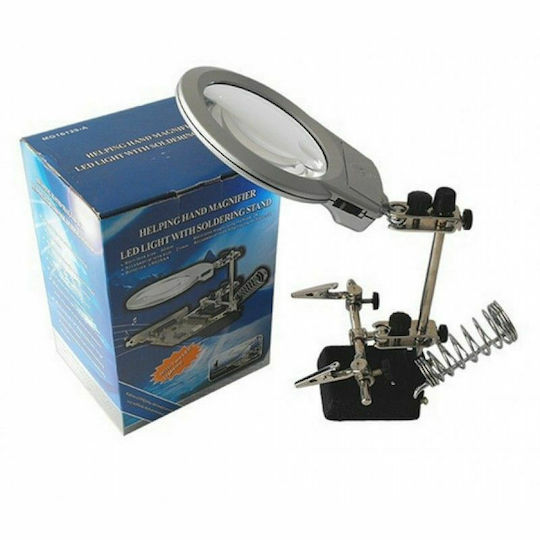MG-16129A Power Tool Stand mit Vergrößerungs-Taschenlampe, Led-Beleuchtung und Krokodilplattenhalterung Lötkolben