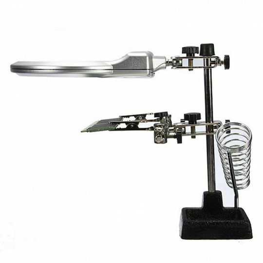 MG-16129A Power Tool Stand mit Vergrößerungs-Taschenlampe, Led-Beleuchtung und Krokodilplattenhalterung Lötkolben
