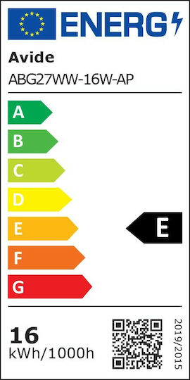 Avide ABG27WW-16W-AP Λάμπα LED 16W 71mm για Ντουί E27 και Σχήμα A70 Θερμό Λευκό 1990lm
