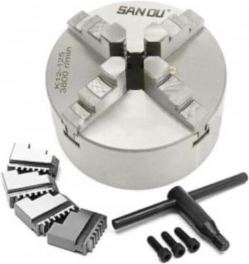 Sanou K12125 Τσοκ Τόρνου ∅125mm Με 4 Σιαγόνες