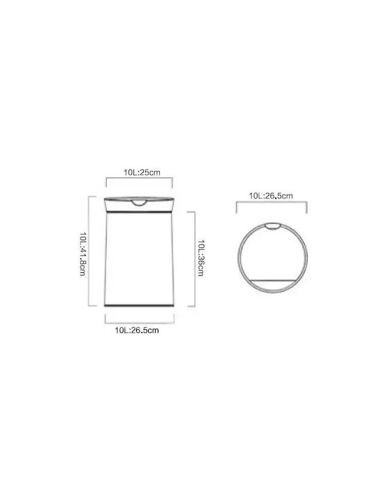 Ecosales Linea Conical Abfalleimer Abfall Kunststoff mit Lichtsensor Ocean Blue 10Es 1Stück