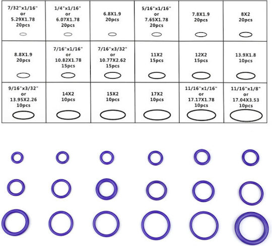 O ring Set of O Rings 03003VDP50CL 270pcs