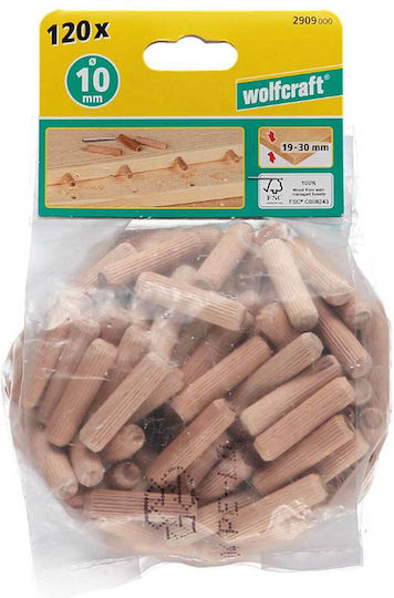 Wolfcraft Wooden Dowels 10x40mm 120pcs 2909000