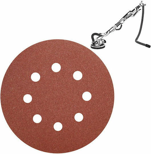 Ingco Orbital Sander Sanding Sheet K120 / K150 / K180 / K240 / K60 / K80 with 8 Holes 225x225mm Set 6pcs with Velcro
