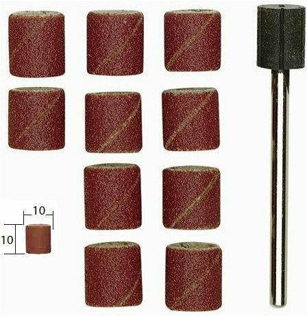 Proxxon Σετ Κύλινδροι Λείανσης K150 10x10mm με Άξονα 10τμχ