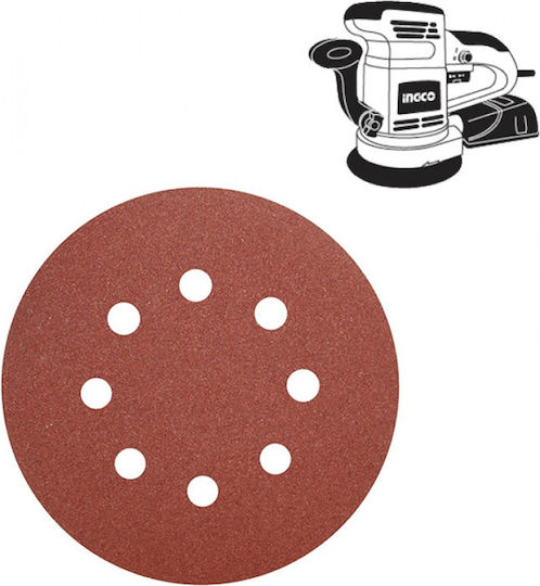 Ingco Orbital Sander Sanding Sheet K120 / K80 with Holes 150x150mm Set 5pcs