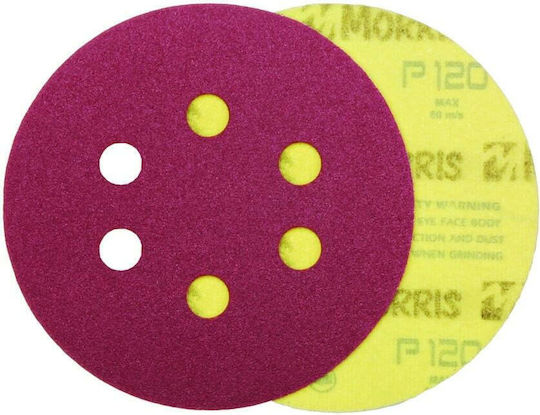 Morris Aluminium Oxide Velcro Orbital Sander Sanding Sheet K80 with Holes 150x150mm