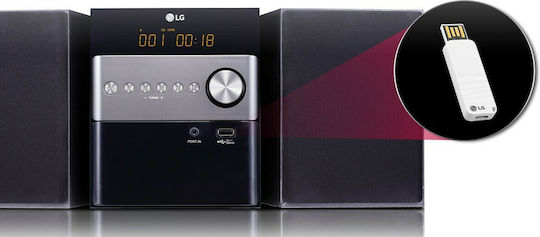 LG Ηχοσύστημα 2.0 CM1560 Micro CM1560 10W με CD Player και Bluetooth Μαύρο