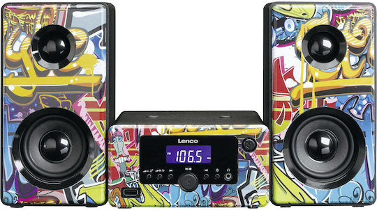 Lenco Ηχοσύστημα 2.0 MC-020 MC-020T 10W με Digital Media Player και Bluetooth Πολύχρωμο