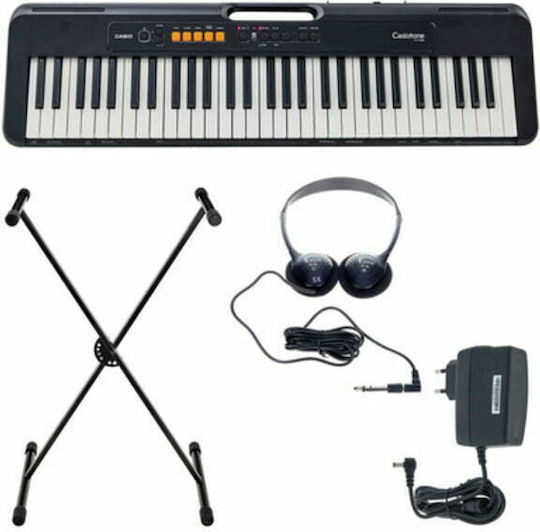 Casio Αρμόνιο CT-S100 Set 2 με 61 Πλήκτρα Τυπικής Αφής με Βάση, Ακουστικά και Αναλόγιο Μαύρο με ακουστικά t.bone HP 66