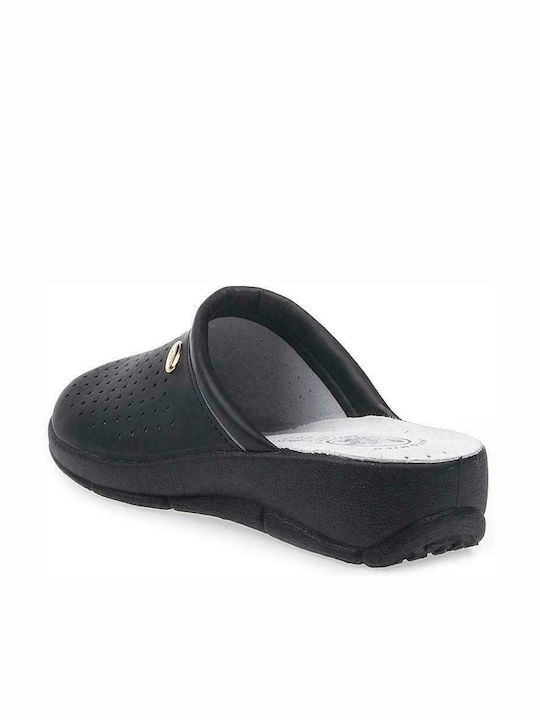 Max Relax Women's Leather Anatomic Clogs Black