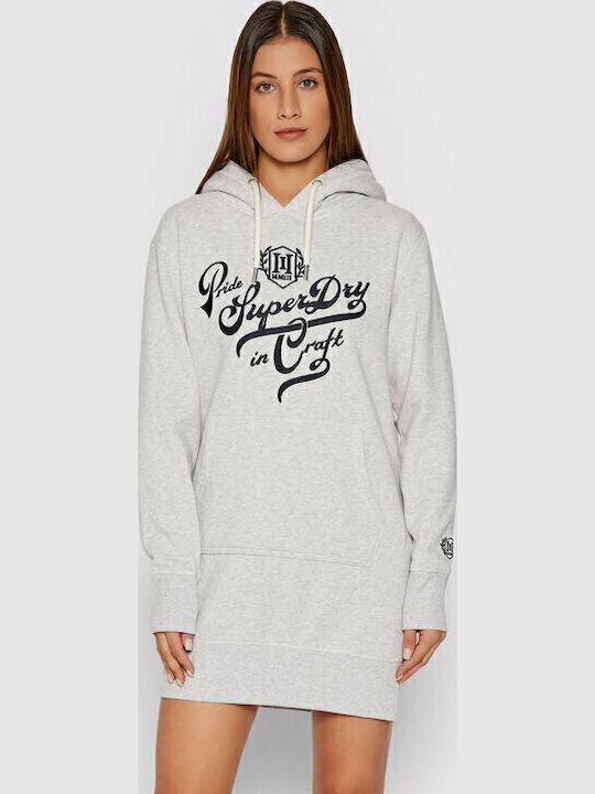 Pride In Craft Mini Dress with Hood Grey