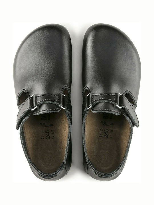 Birkenstock Linz SL Professional Leather Anatomic Clogs Black