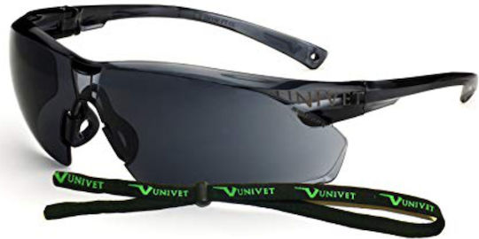 Univet Safety Glasses for Protection with Gray Lenses Tinted 1pcs