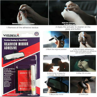 Visbella Rearview Mirror Adhesive für Autoscheiben-Windschutzscheiben