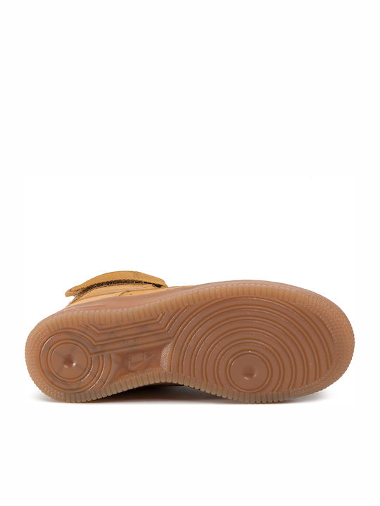 Air Force 1 Air Force 1 Kinder Sneakers Hoch mit Klettverschluss Wheat / Gum Light Brown