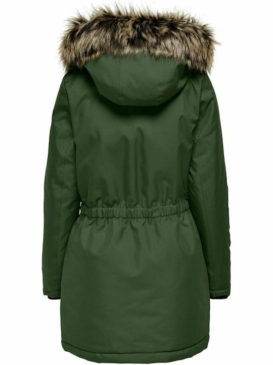 Lungă Jachetă de femei tip parka Verde