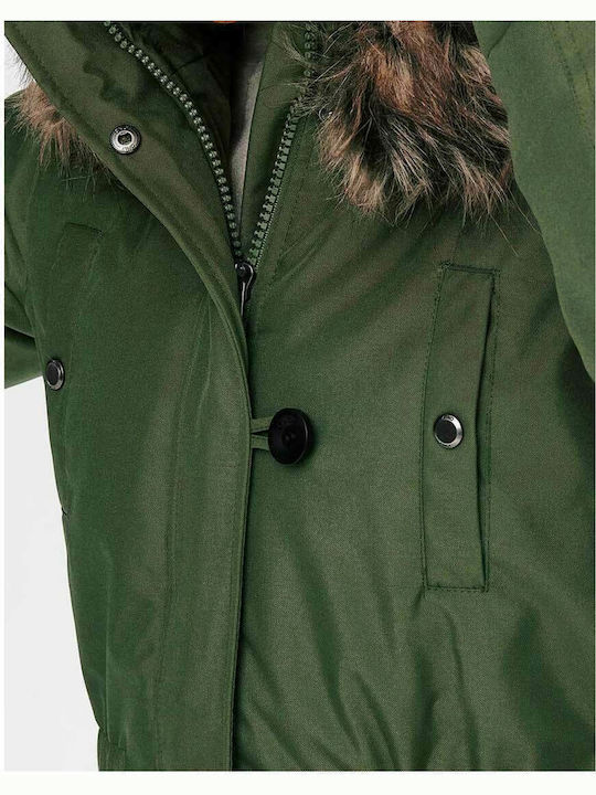 Lungă Jachetă de femei tip parka Verde